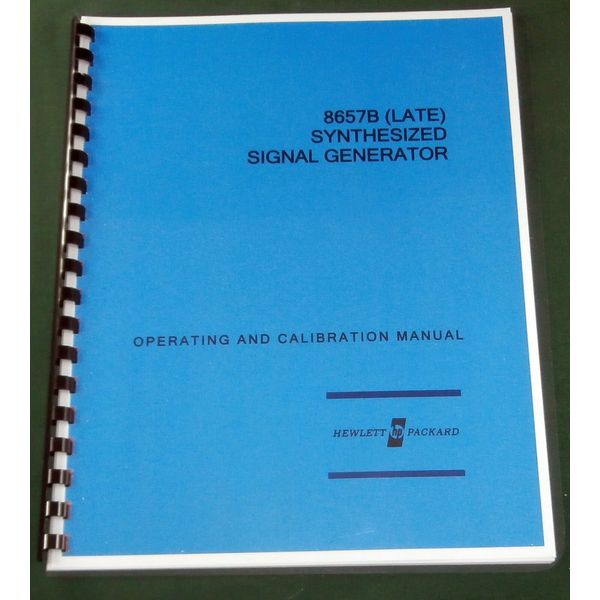 HP 8657B (late) Operation & Calibration Manual: Comb Bound & Protective Covers