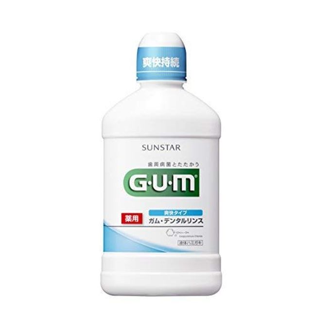 Gum Dental Rinse, Refreshing Type, 16.9 fl oz (500 ml) x Set of 6