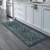 Navy Blue Green Rectangular Area Rug 6X2 Stain Resistant Non Slip Timeless De...