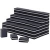 100 Pcs Mini Nail Buffer Blocks 180/100 Grit Sandwich Nail Buffer Washable for Nail Care(Black)