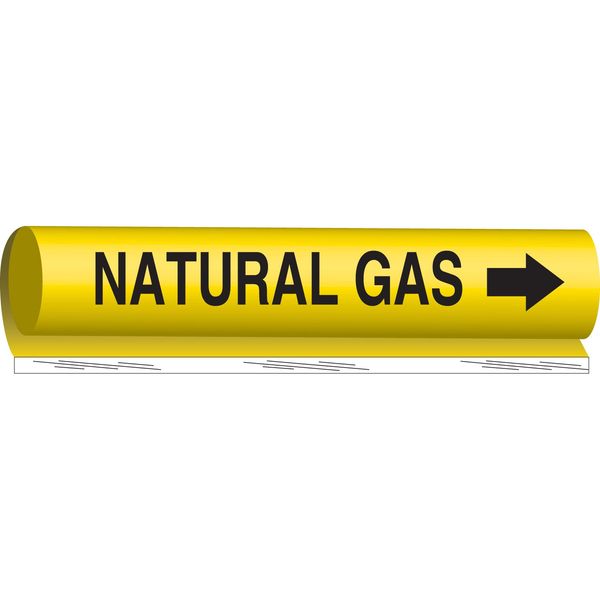 Brady 5726-O High Performance - Wrap Around Pipe Marker, Legend "Natural Gas"