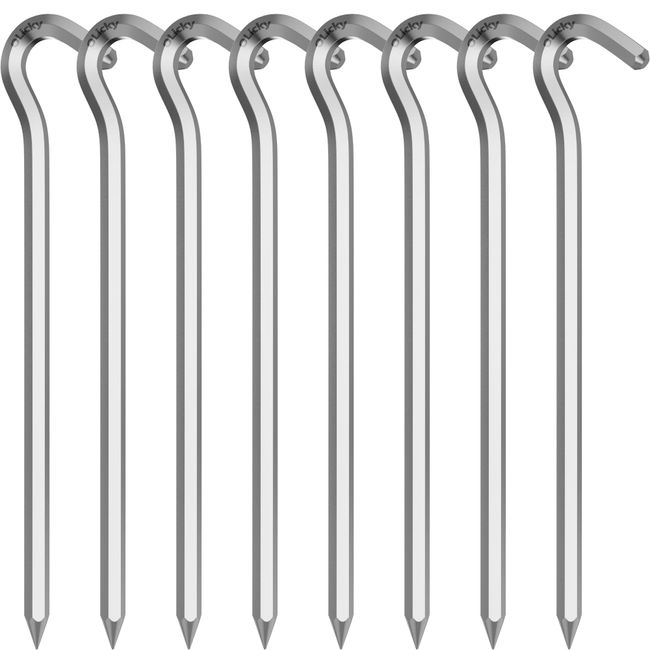 8 Stück Zeltheringe, 18cm / 7" Metall Aluminium Vorzelt Heringe Camping Erdnägel Häringe Zelt Bodenanker für Böden