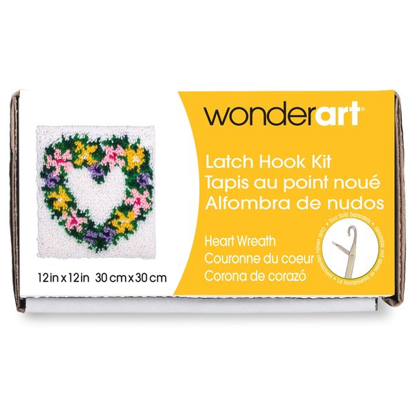 Wonderart Heart Wreath Latch Hook Kit, 12" X 12"