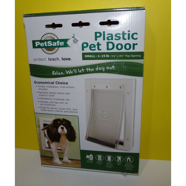 Petsafe Plastic Pet Door Small 1-15 lb 5-1/8" X 8-1/4" Flap Opening Dog Cat