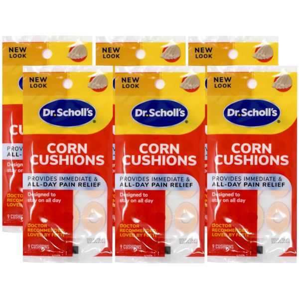 Dr. Scholl's Corn Cushions Regular 9 Count (Pack of 6) - Packaging May Vary