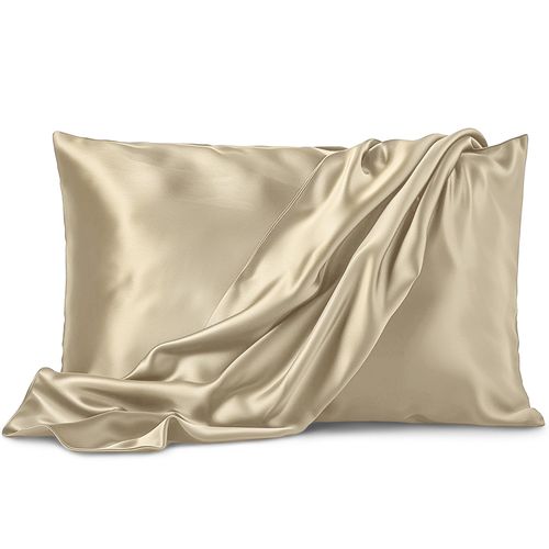 Pure Bedding Satin Pillowcase 2 Pack - King Size (20"x40", Champagne Gold) - Silky Pillow Cases for Hair and Skin - Satin Pillow Covers with Envelope Closure - Extra Soft Premium Microfiber