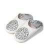 cocomorocco Odorless Leather Babouche Slippers Moroccan White x Silver (Silver Sequins) Room Shoes Coco Moroccan Mother's Day Gift, white