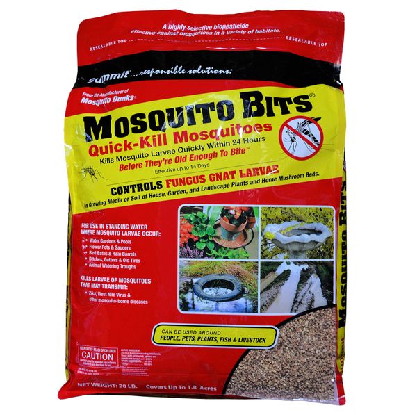 Summit Mosquito Bits, 20 lb, Quick-Kill Biological Control for mosquitos and fungus gnats