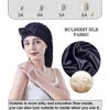 Cocheng Mulberry Silk Bonnet for Sleeping Long Silk Bonnet for Curly Hair Braids Bonnet for Women Silk Bonnet with Tie Band Black
