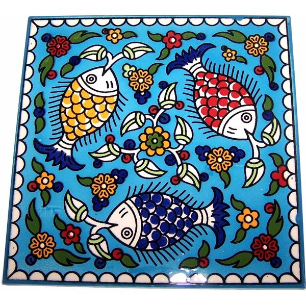 Modular Hand Painted Tile from Jerusalem Model III - 6 Inches - Asfour Outlet TM