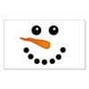 CafePress Snowman Face Sticker Rectangle Bumper Sticker Car Decal