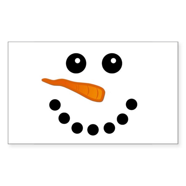 CafePress Snowman Face Sticker Rectangle Bumper Sticker Car Decal