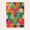 KnBoB Lightweight Blanket Throw, Throw Blanket Down Multicolor Rainbow Triangle Print Flannel Blanket 80×120CM