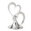 Hortense B. Hewitt Sparkling Love Double Hearts Anniversary, Engagement, Wedding Cake Topper, 5.5-Inches, Metal with Rhinestones, Silver