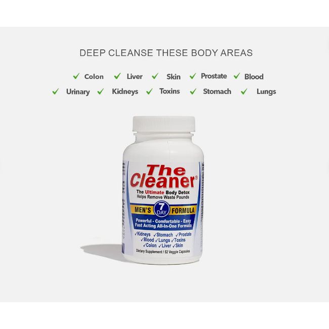 Century System's The Cleaner Men’s Formula 7 Day Ultimate Body Detox (52 Caps)