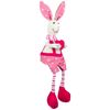 Northlight Boy Sitting Easter Rabbit Decoration with Dangling Legs - 16.5" - Pink and Cream