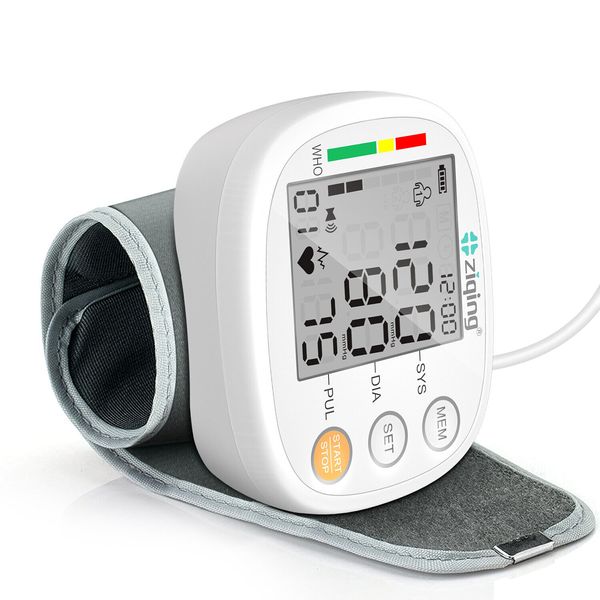 Digital Wrist Blood Pressure Monitor Automatic BP Machine Heart Rate Detection