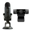 Blue Microphones Yeti Blackout Microphone with Logitech C922 Pro Stream Webcam