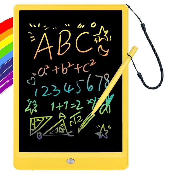 ORSEN LCD Writing Tablet 10 inch, Colorful Doodle Board Drawing Pad for Kids, Toddler Toys for Ages 2-4 5-7 Girls Boys Gifts (Yellow)