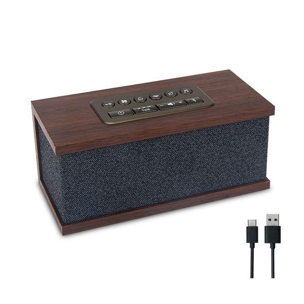 BIGMONAT Bluetooth Speaker&Wooden Sleep Player,Rechargeable 70 Sounds Bluetooth White Noise Machine with Volume Control &Timer,Suitable for Travel,Relax Mood,Concentration&Improving Insomnia-Black