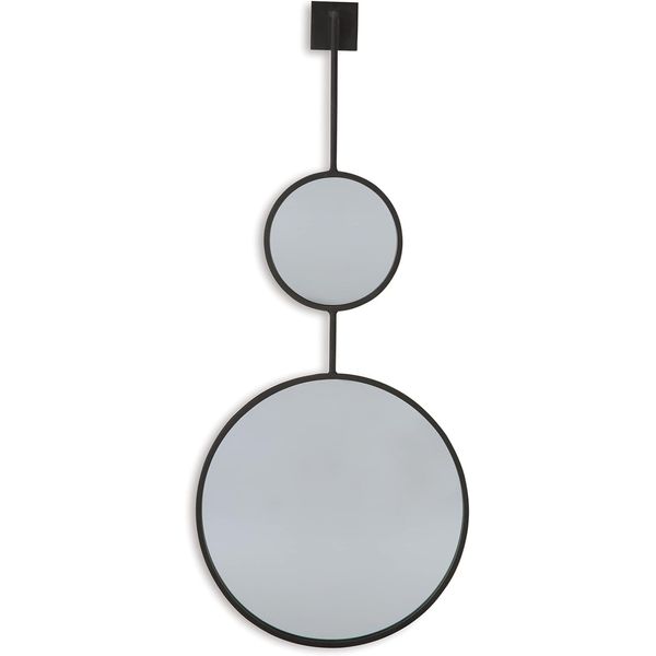 Brewer Modern Minimalist round Stacked Accent Mirror, Black