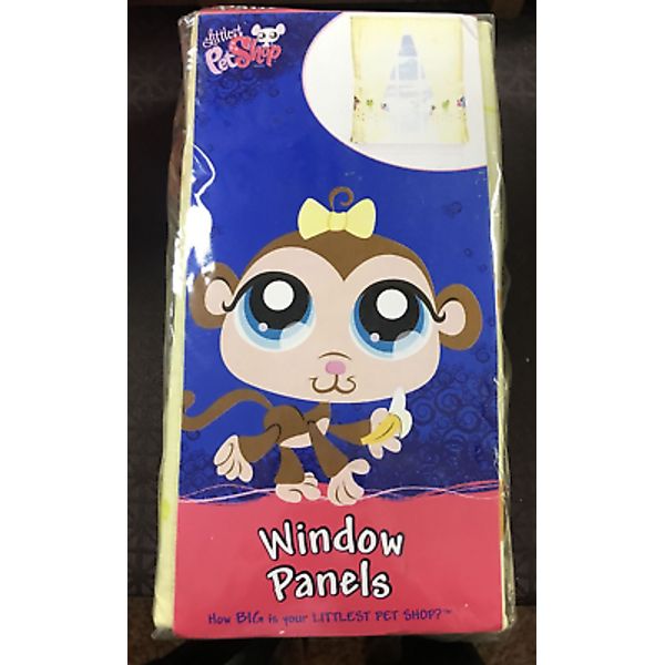 New LITTLIEST PET SHOP 82"W x 63"L Pair Window Curtains Panels Hasbro 2009