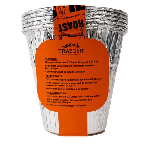 Traeger Grills BAC608 Grease & Ash Keg Liner Grill Accessory 5-Pack