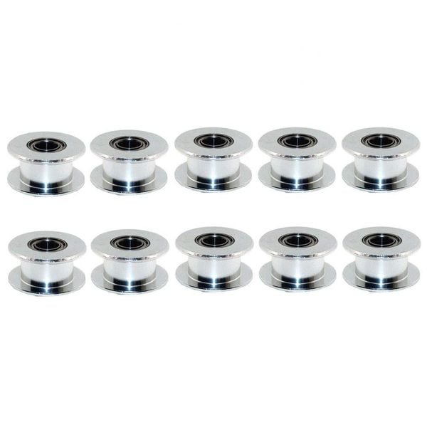 3Dman GT2 20 Toothless Bore 5mm Aluminum Timing Belt Idler Pulley for 6mm Width 3D Printers (10pcs)