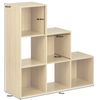 Hartleys Oak 6 Cube Shelving Unit and 3 Easy Grasp Box Drawers - Mint
