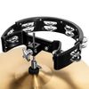 TIGER TAM70-BK Half Moon Drum Kit Mountable Tambourine - Black