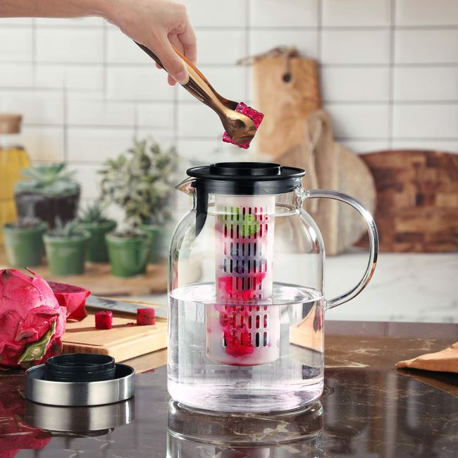 Iced Tea Pitcher: Glass Tea Pitcher with Infuser