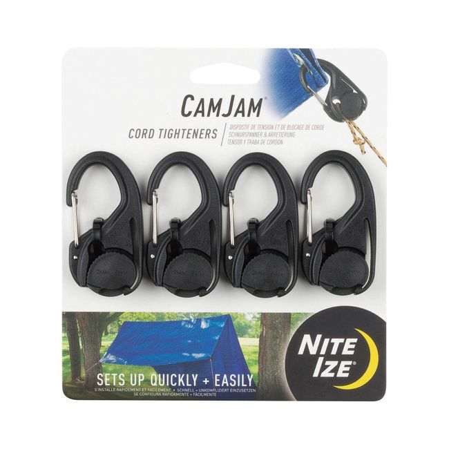 NITEIZE NCJ-01-4R3 Cam Jam Rope Tightener 4 Pack (Genuine Japanese Product) Black W34 H69 D15mm NI59103