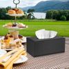 BTSKY PU Leather Rectangular Tissue Holder Box - Household/Office Tissue Box Cover, Textured Tissue Paper Box Case Napkin Holder, Black