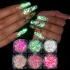 6 Colors Sparkle Flash Powder Glitter Mix Set Reflective Glitter Gel Nails