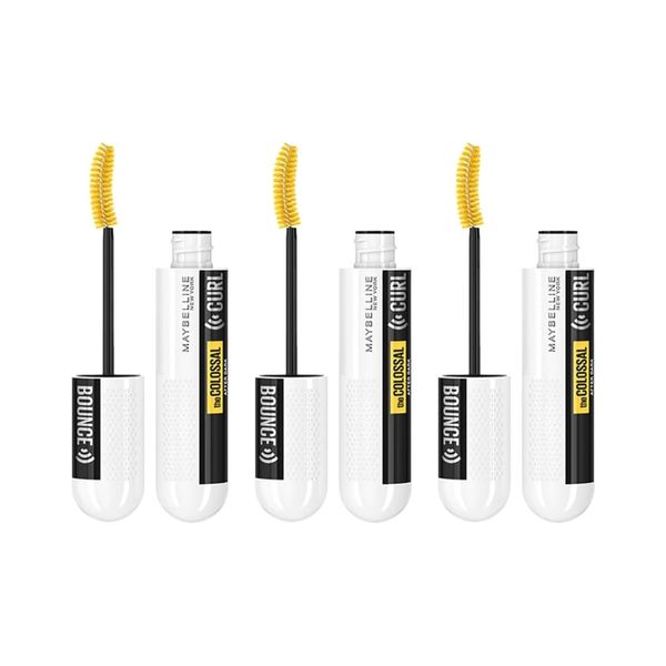 3 x Maybelline Colossal Curl Bounce Mascara 10ml - After Dark