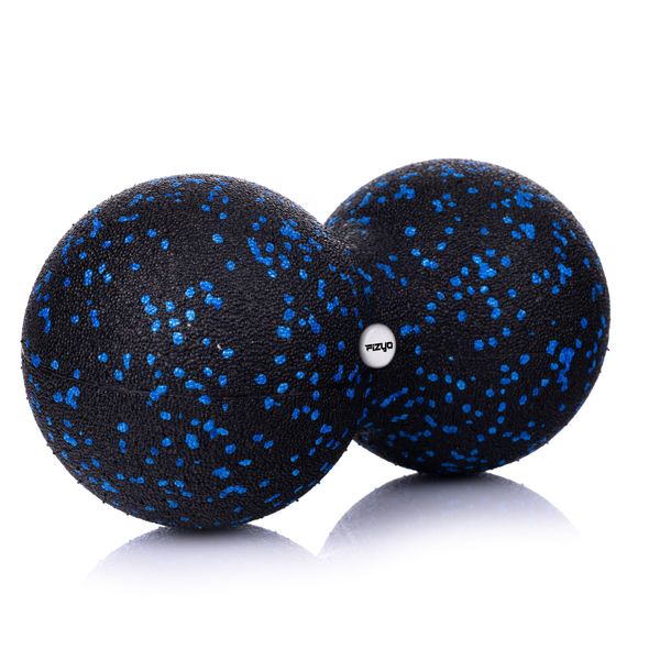 Fizyo Duoball 24x12 cm – Doppelball Massageball für Rücken, Nacken & Wirbelsäule – Faszienrolle für Triggerpunkte, Tiefengewebsmassage & Muskelentspannung – Physiotherapie & Faszientraining - Blau