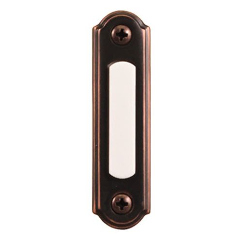 Heathco Llc Wired Doorbell Push Button, LED Light, Bronze
