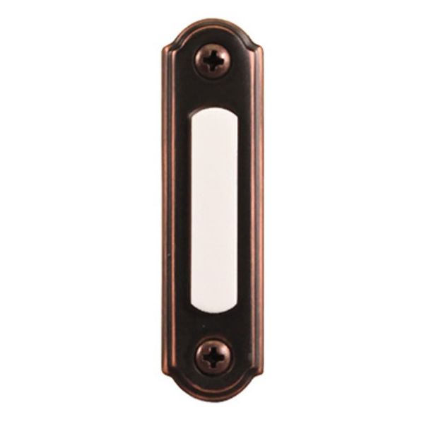 Heathco Llc Wired Doorbell Push Button, LED Light, Bronze