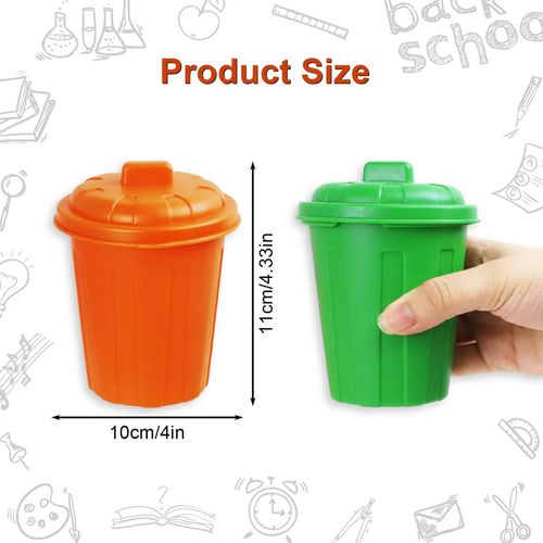QLFJ-FurDec 24 PCS Mini Trash Can, Cute Miniature Garbage Countertop Can with Lid, Small Pen Holder Desktop Toy Organizer for Home School Classroom Party Favors Birthday Decor (4 Colors)