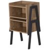 Freestanding Wood Small End Tables, Pair of 2, with Tower Stacking Design, Oak