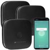 VisorTech Set of 3 Compact WLAN Design Smoke Detectors with Worldwide App, Black