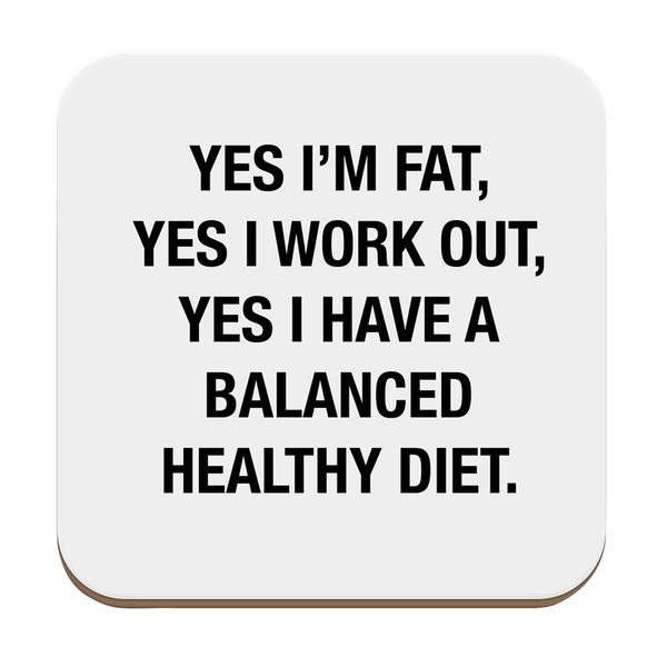 Flox Creative Coaster Set of Two Yes I'm Fat