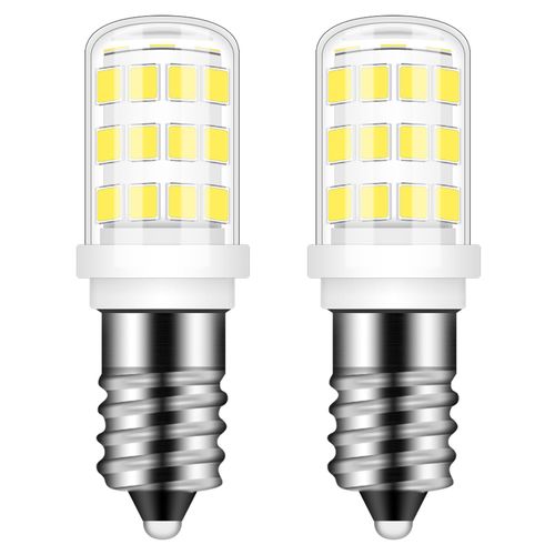 E12 LED Bulb 40w Replacement Type B LED Candelabra Bulbs C7, Daylight White 6000K, E12 4W Fridge Water Dispenser Light Bulb for for Chandeliers Home Lighting Refrigerator/Dryer Drum Light,2 Pack
