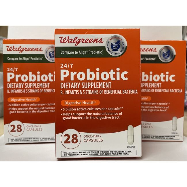 Walgreens 24/7 Probiotic 28 caps Exp 10/2024 Pack of 3