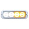 United Pacific 37237 4 LED Warning Light - Amber/White