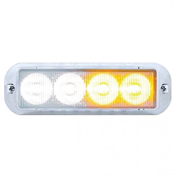 United Pacific 37237 4 LED Warning Light - Amber/White