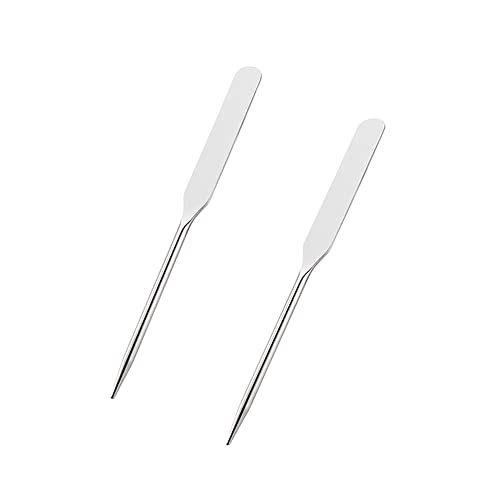 Spatula Makeup Spatula Stirring Bar Tool Cosmetic Tool Stainless Steel Metal Makeup Spatula Beauty Cosmetic Tool (Pack of 2)