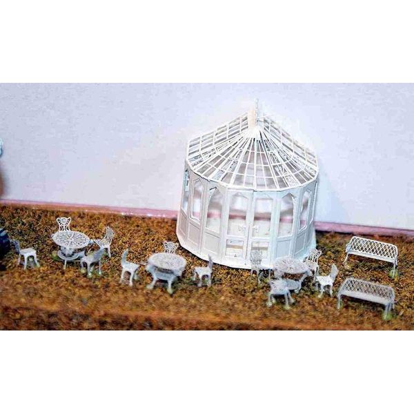 Langley Models Conservatory chairs tables N Scale UNPAINTED Metal Model Kit A48