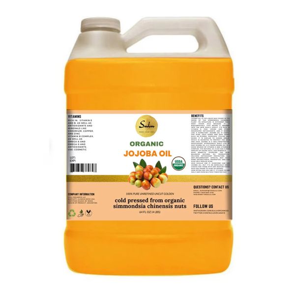 1 Gallon PURE ORGANIC UNREFINED GOLDEN JOJOBA OIL COLD PRESSED ALL NATURAL