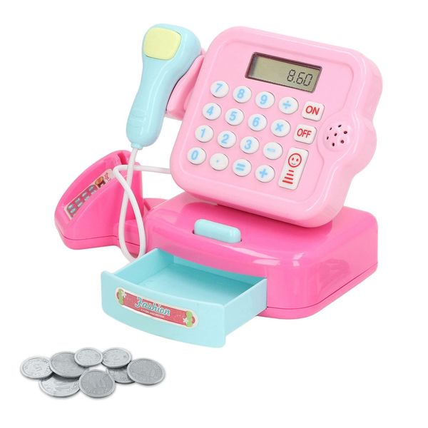 Kids Cash Register Toy, Educational Play Calculator Cash Register, with Bank Card and Specie Accessories for Kids